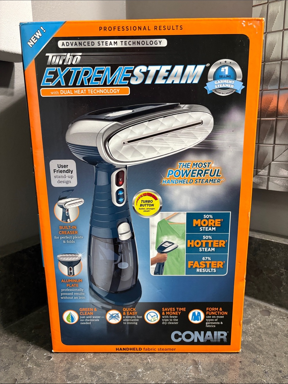 Conair Turbo ExtremeSteam Handheld Fabric Steamer - Blue/White